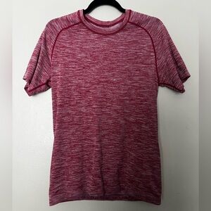 lululemon athletica Marled Red Short Sleeve Tee